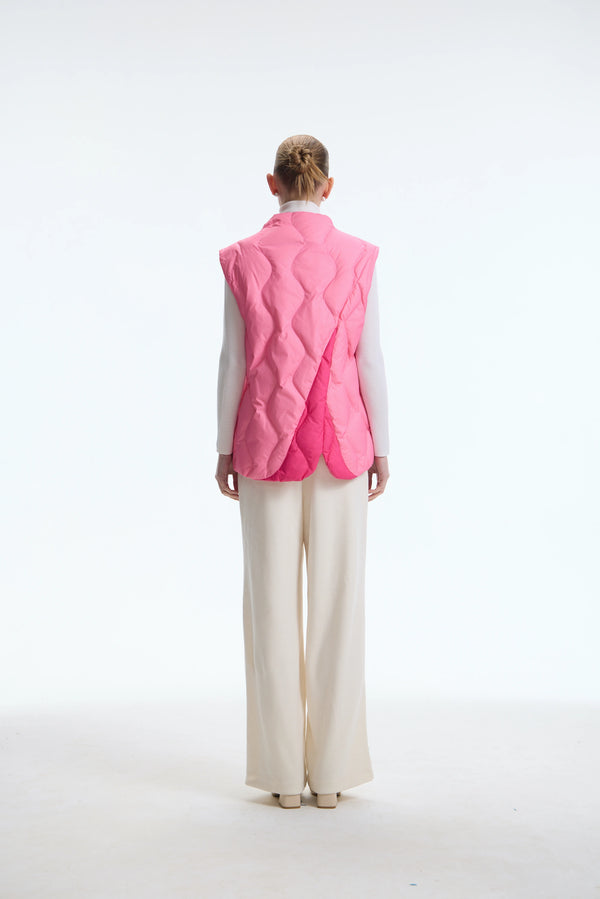 The Tulip Modular Asymmetric Down Jacket, Pink