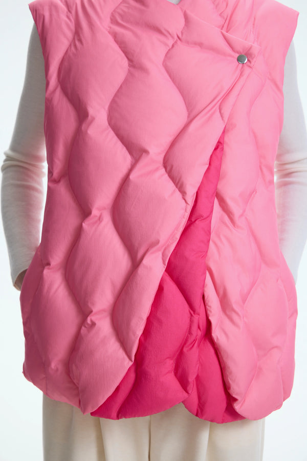 The Tulip Modular Asymmetric Down Jacket, Pink