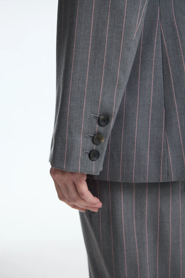 The Estethia Stripe Boxy Tailored Jacket