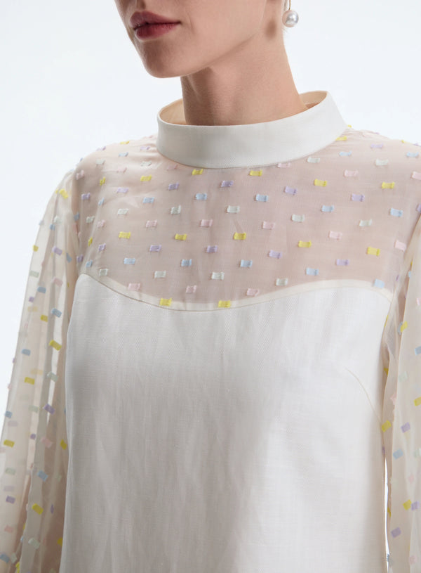 The Laurent Cloud-Weave Organza Dress