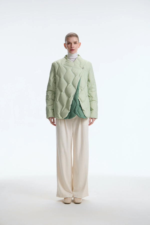 The Tulip Modular Asymmetric Down Jacket, Green