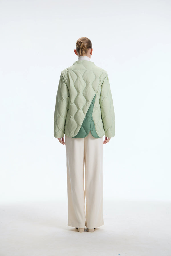 The Tulip Modular Asymmetric Down Jacket, Green