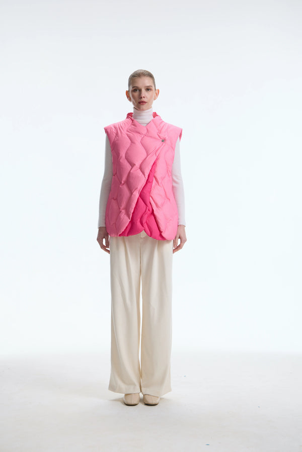 The Tulip Modular Asymmetric Down Jacket, Pink