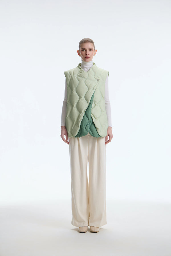 The Tulip Modular Asymmetric Down Jacket, Green