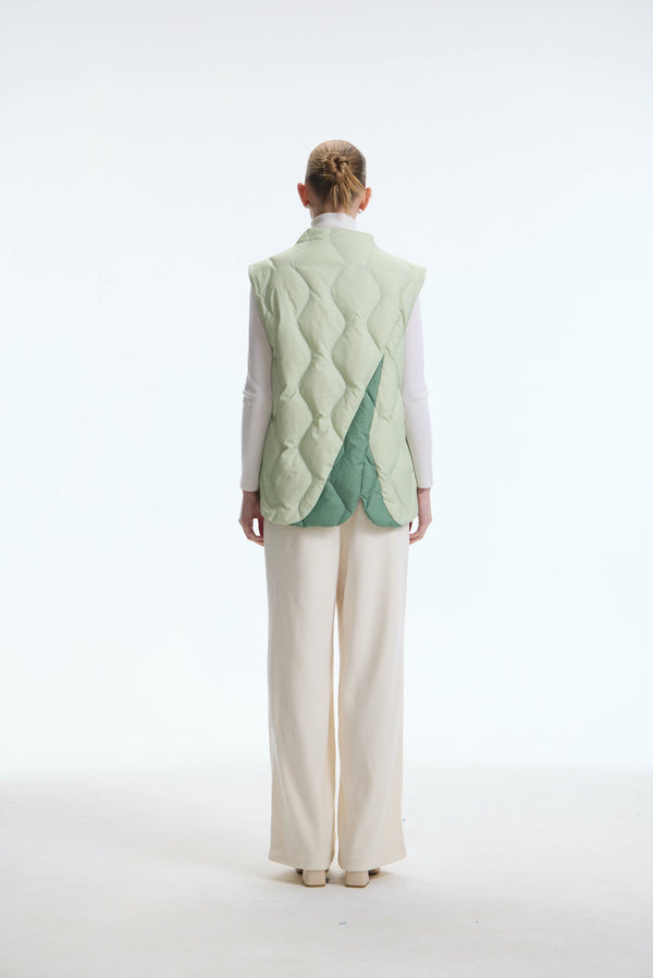 The Tulip Modular Asymmetric Down Jacket, Green