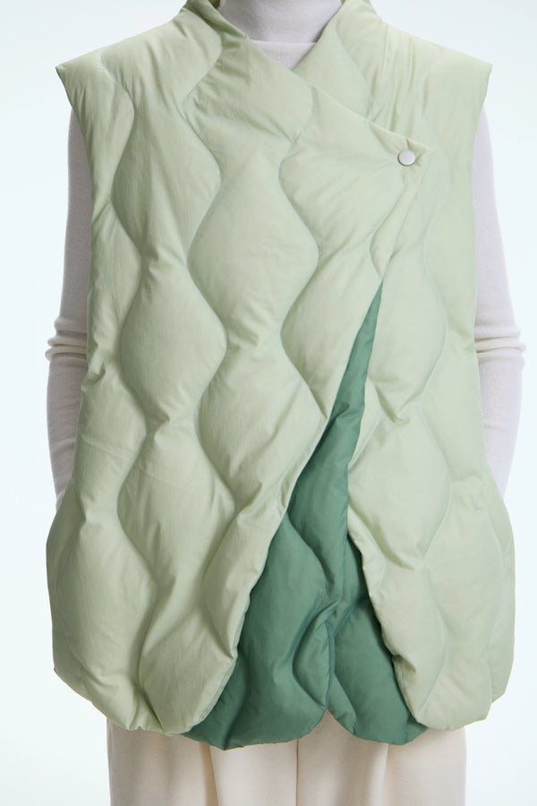 The Tulip Modular Asymmetric Down Jacket, Green