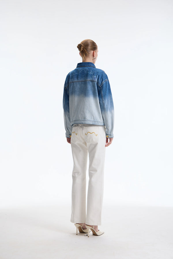 The Chang'e Ombré Laser-Printed Denim Jacket