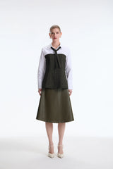 The Virgin Wool & Piqué Cotton Modular Mock-Layer Shirt