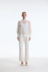 The Laurent Cloud-Weave Organza Blouse