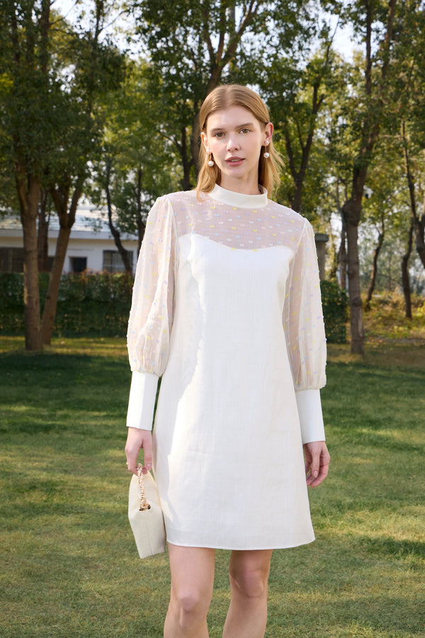 The Laurent Cloud-Weave Organza Dress