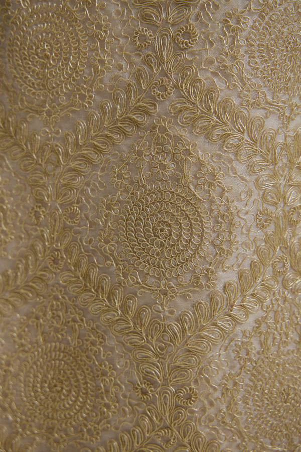 The Laurent Zardozi Royal Metallic Silk Skirt
